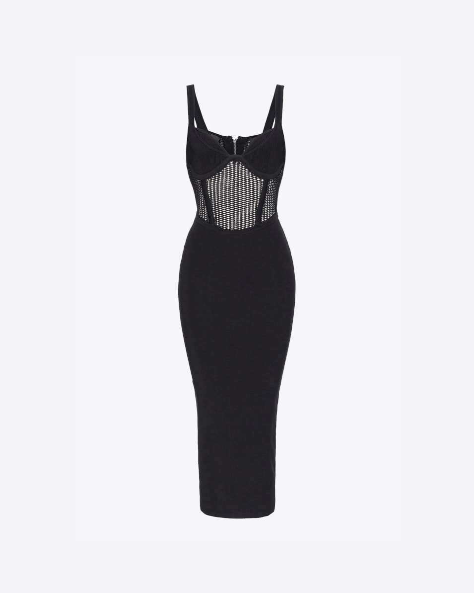 Pinko Midi-Netz-Häkelkleid Black Friday Preise