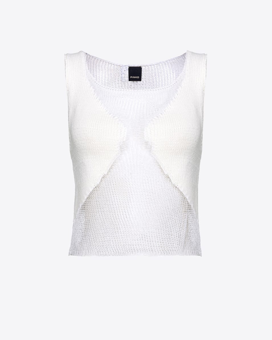Pinko Netz-Top Patch transparent Im Verkauf
