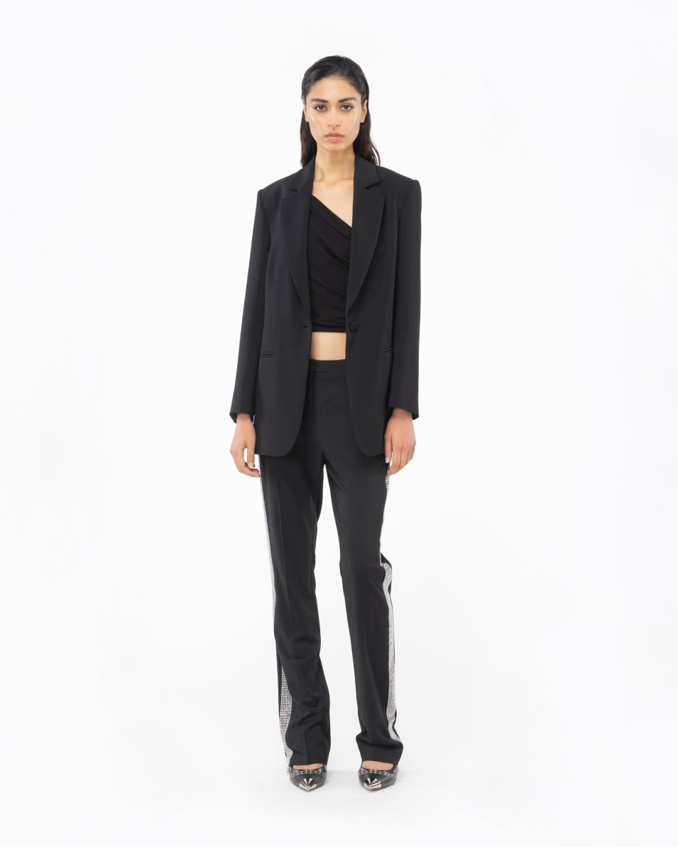 Pinko Hose mit strassbesetztem Galonstreifen Kostenloser Versand