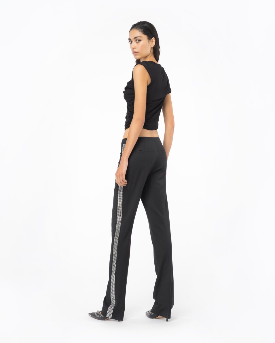 Pinko Hose mit strassbesetztem Galonstreifen Kostenloser Versand