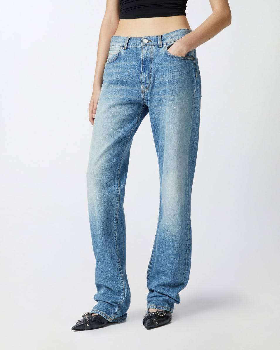 Pinko Jeans loose-fit in denim vintage blu chiaro Vatertagsangebot