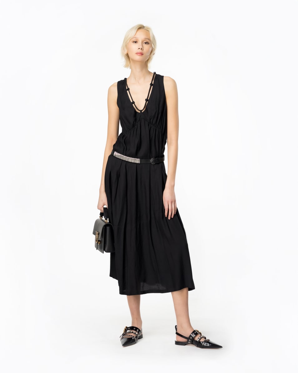 Pinko Langes Kleid aus technischem Popeline Top Angebot