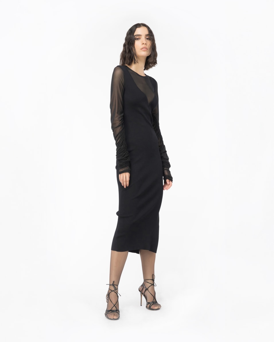 Pinko Langes Kleid aus Strick und Tüll Zeitlich begrenztes Angebot