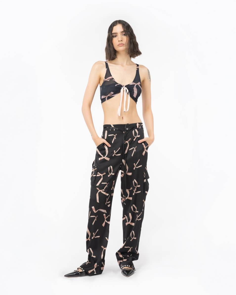 Pinko Crop-Top mit Schleifchen-Print Reimagine PINKO by Patrick McDowell Neuheiten