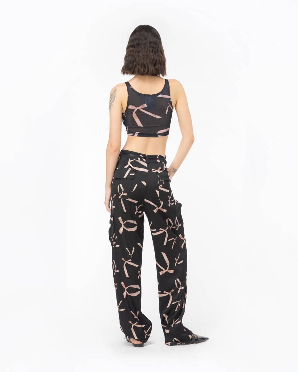 Pinko Crop-Top mit Schleifchen-Print Reimagine PINKO by Patrick McDowell Neuheiten