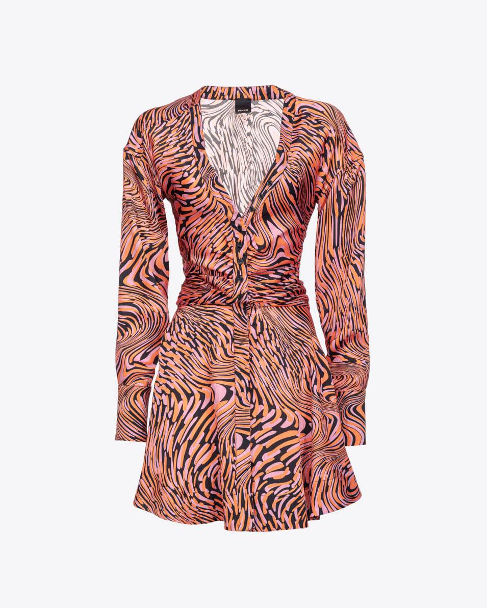 Pinko Minikleid Satin verzerrter Print Saisonale Angebote