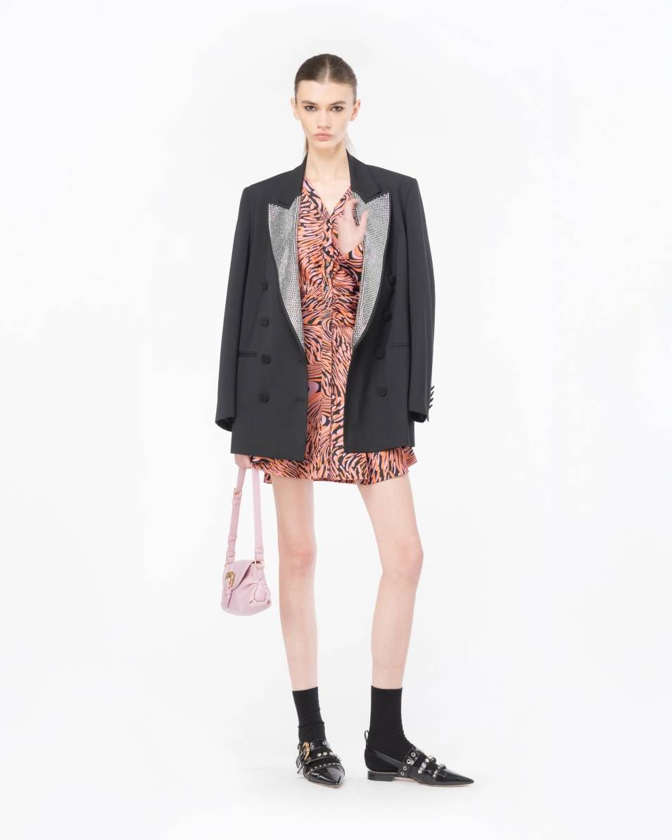 Pinko Minikleid Satin verzerrter Print Saisonale Angebote