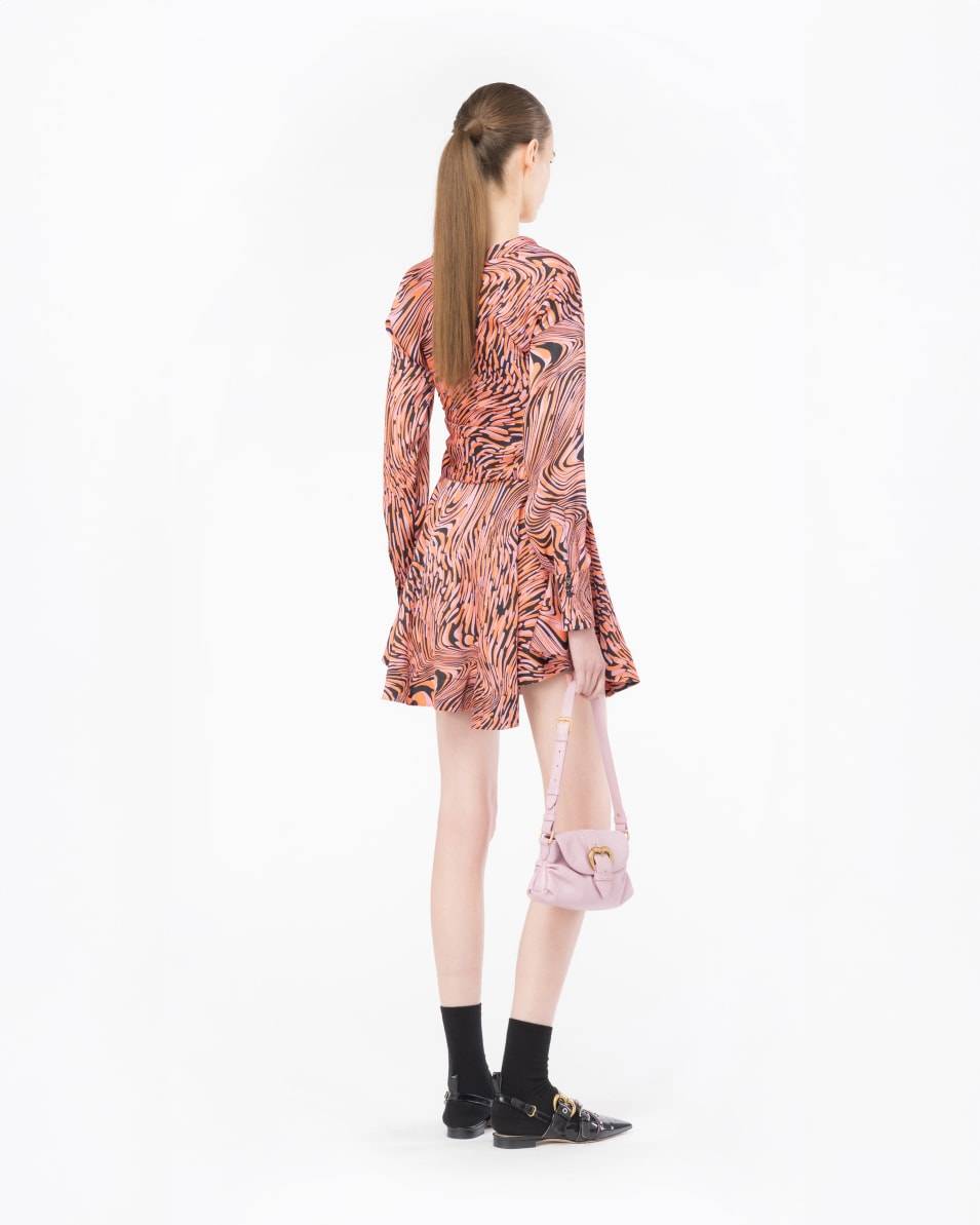 Pinko Minikleid Satin verzerrter Print Saisonale Angebote