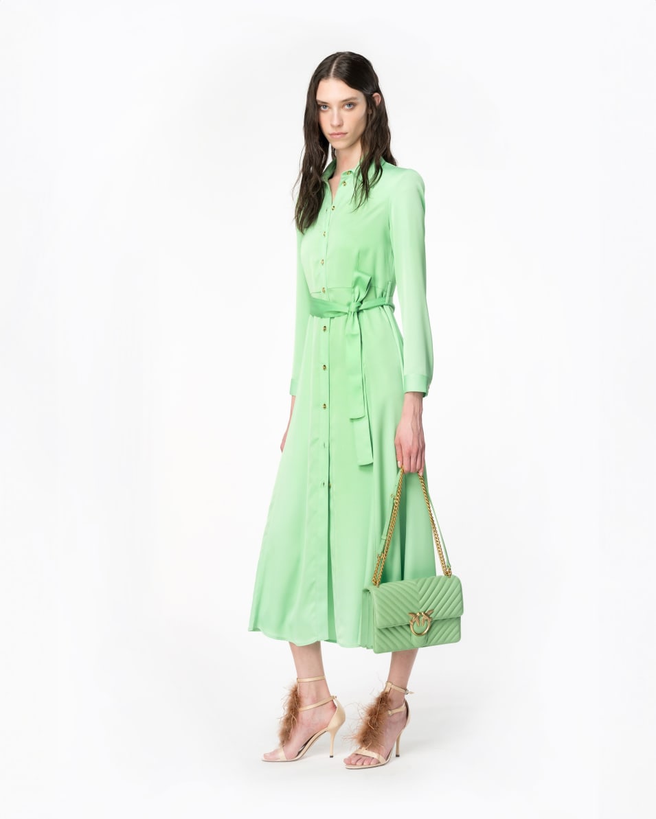 Pinko Hemdblusenkleid aus mattem Satin Räumungsverkauf