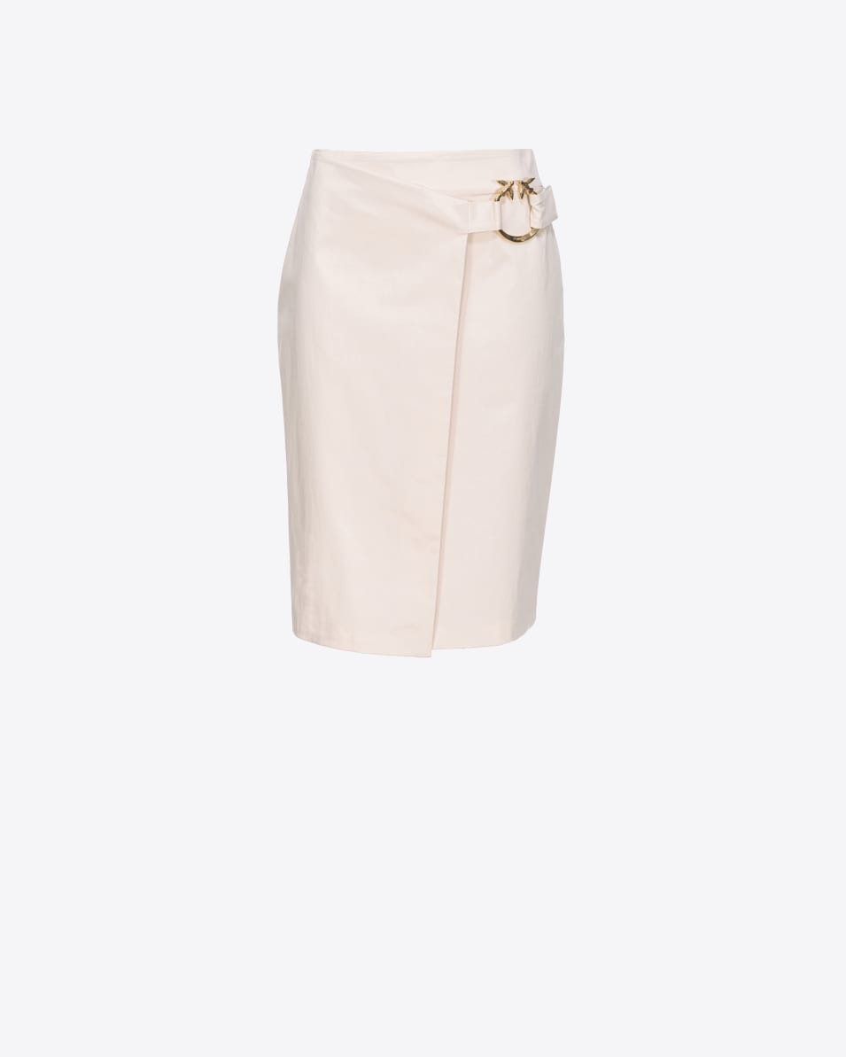 Pinko Midirock aus technischem Satin mit Piercing-Schnalle VIP-Rabatte