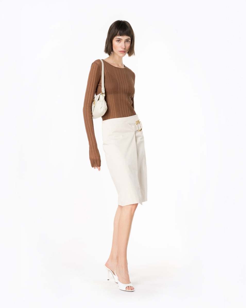 Pinko Midirock aus technischem Satin mit Piercing-Schnalle VIP-Rabatte