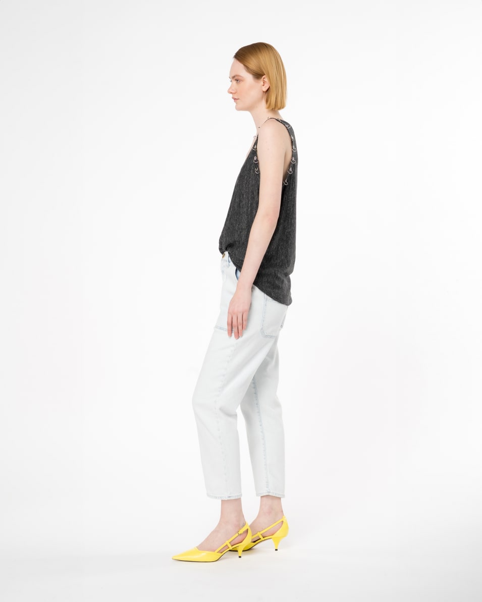 Pinko Tanktop aus Leinen mit Piercing-Konturen Wochenangebot