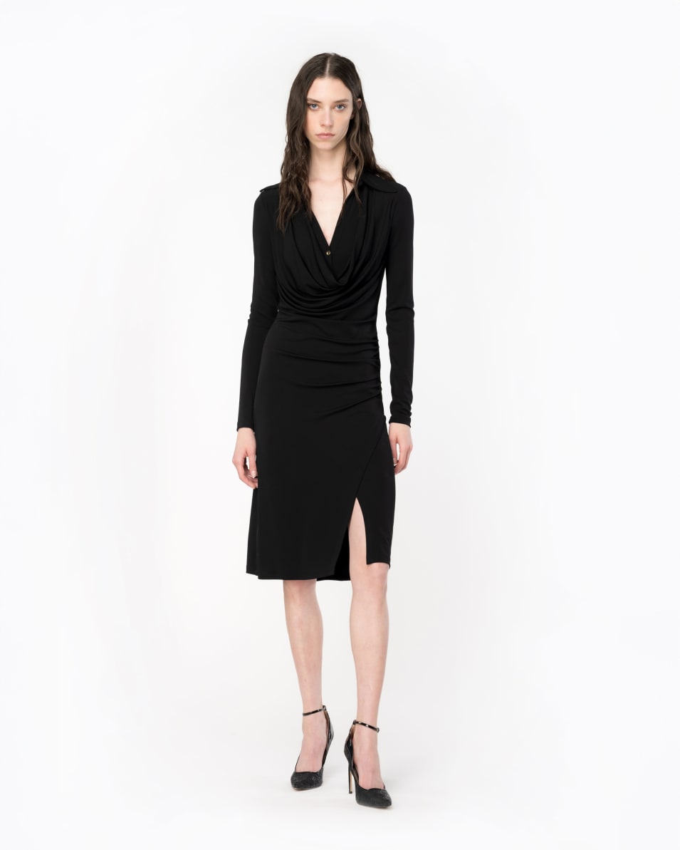 Pinko Midikleid Interlock mit Raffungen Kostenlose Rückgabe