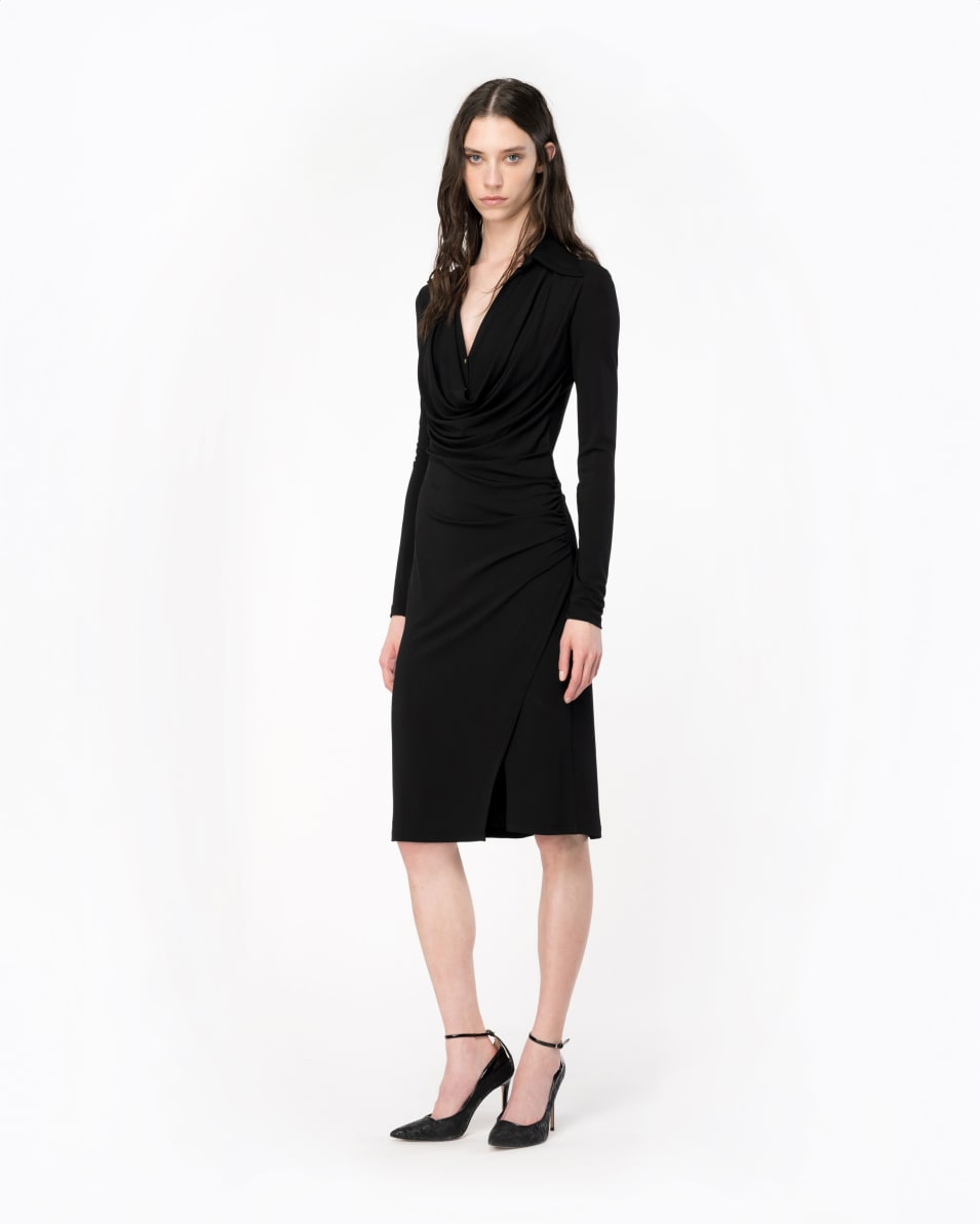 Pinko Midikleid Interlock mit Raffungen Kostenlose Rückgabe