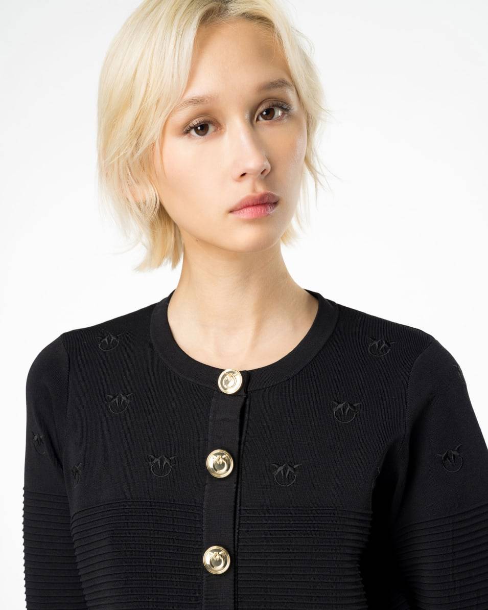 Pinko Kurzer Cardigan Jacquard Love Birds Begrenzte Freigabe