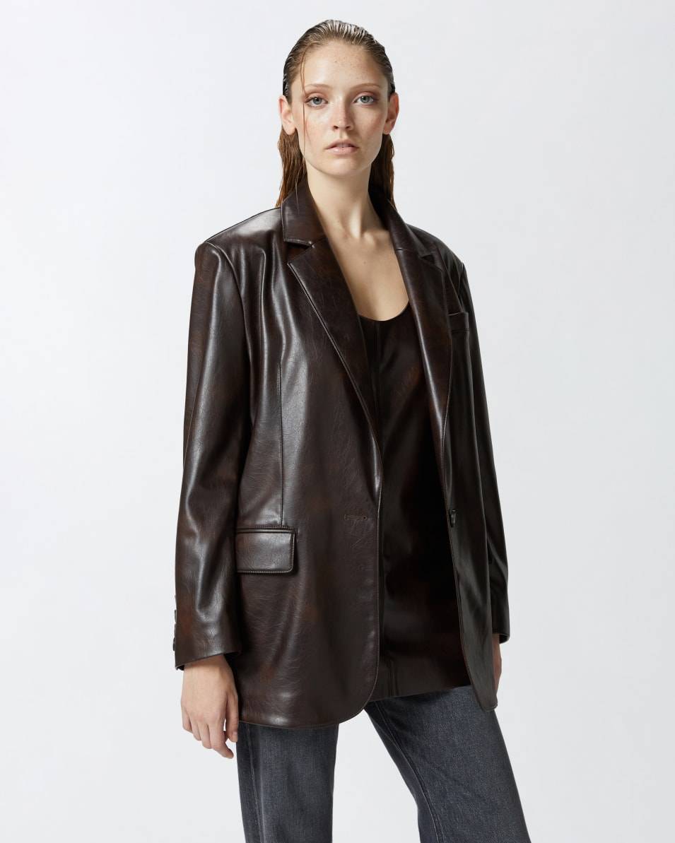 Pinko Classic leather-effect fabric blazer Neueste Stile