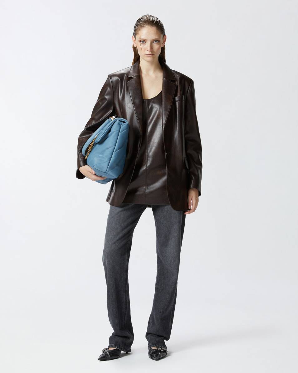 Pinko Classic leather-effect fabric blazer Neueste Stile