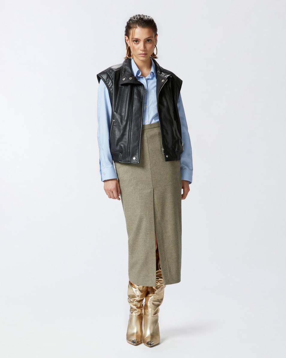 Pinko Karierter Midirock mit Schlitz vorne Bis zu 50% Rabatt