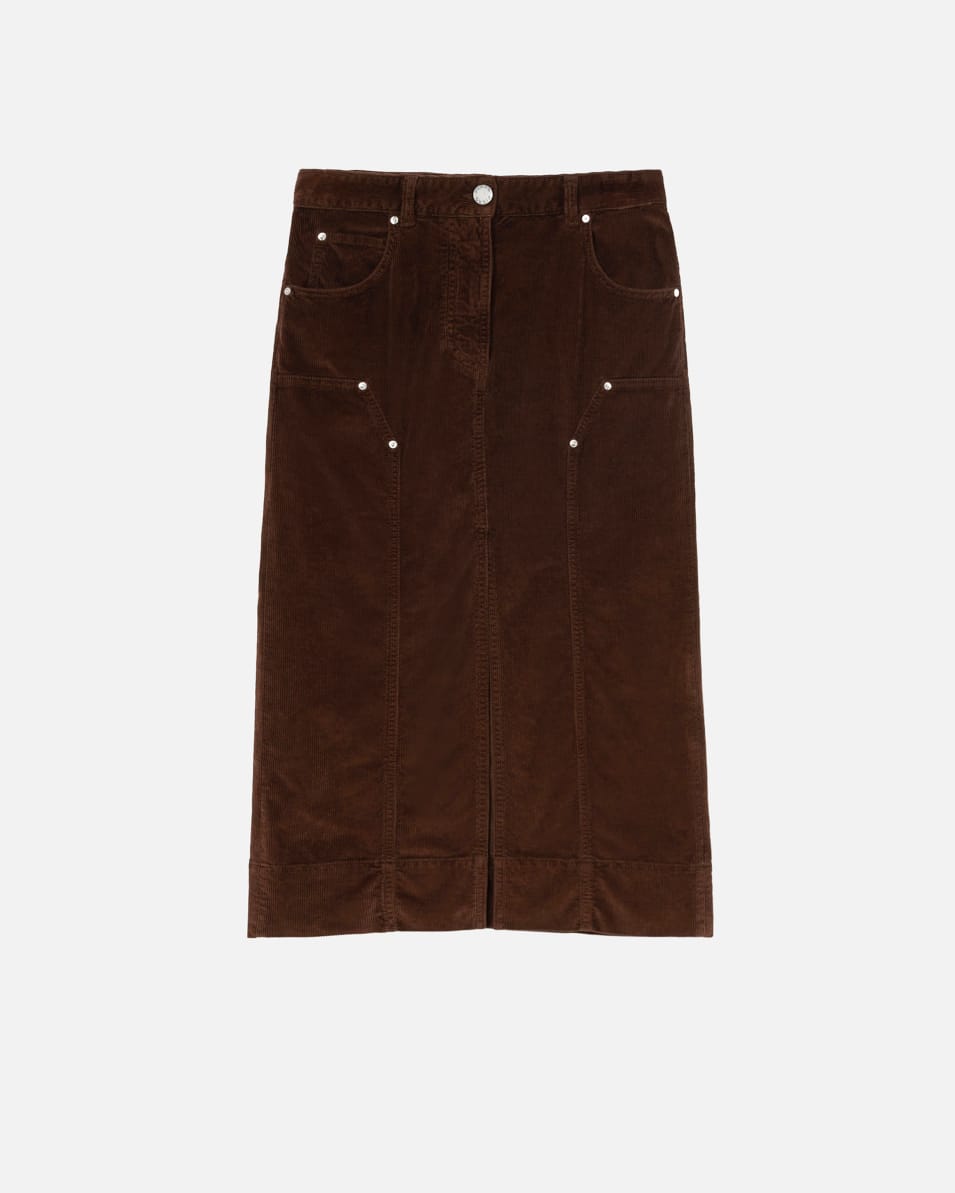 Pinko Cord-Midirock mit Schlitz Bis zu 60% Rabatt