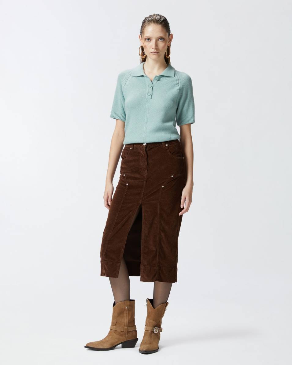 Pinko Cord-Midirock mit Schlitz Bis zu 60% Rabatt