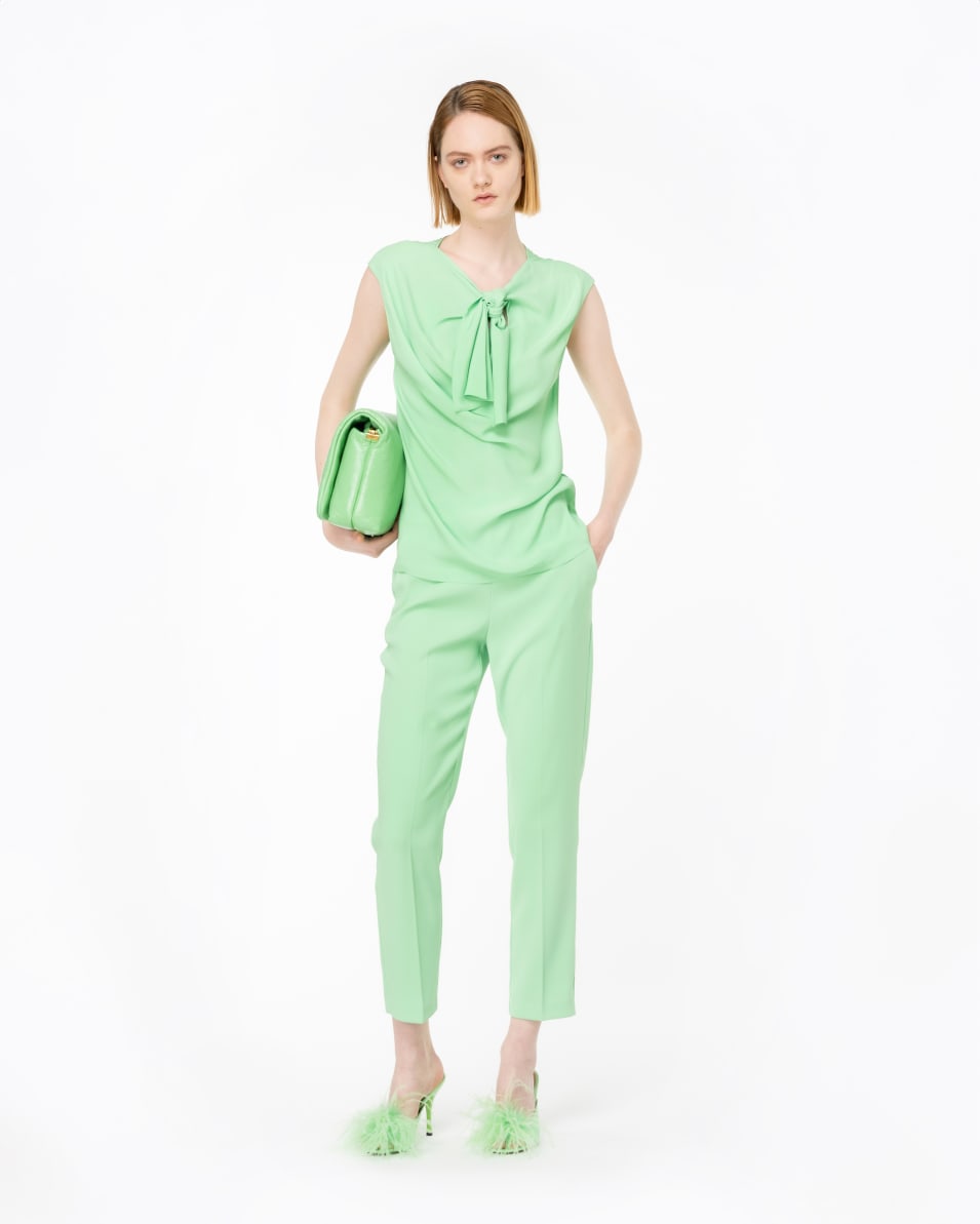 Pinko Top aus Seidenmix mit Schleife Online