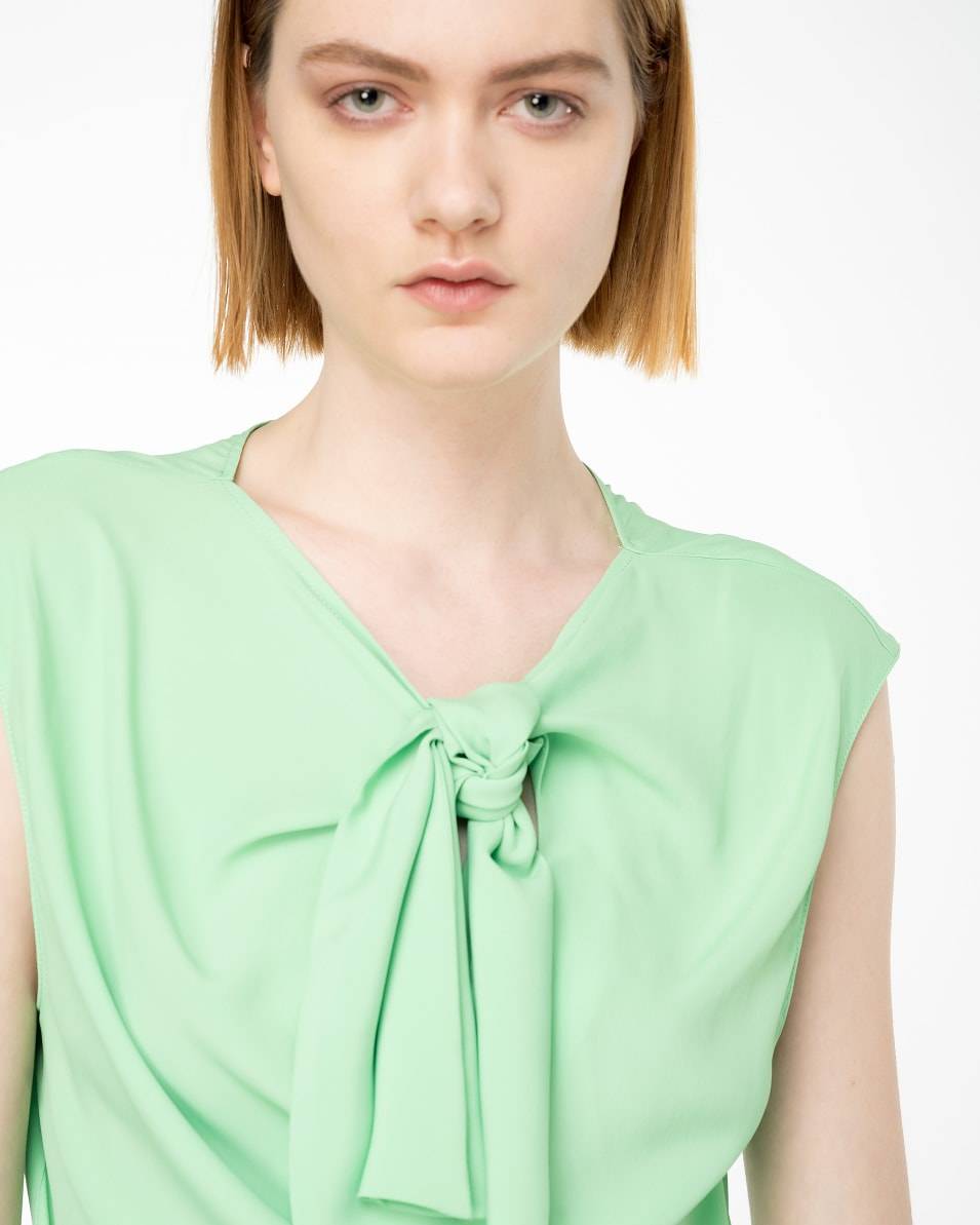 Pinko Top aus Seidenmix mit Schleife Online