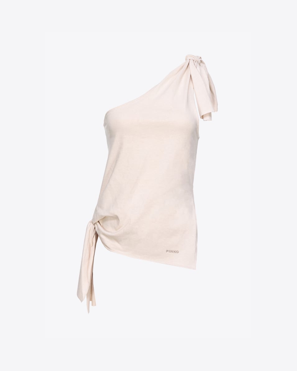 Pinko One-Shoulder-Top Baumwolle und Leinen Meist gekauft