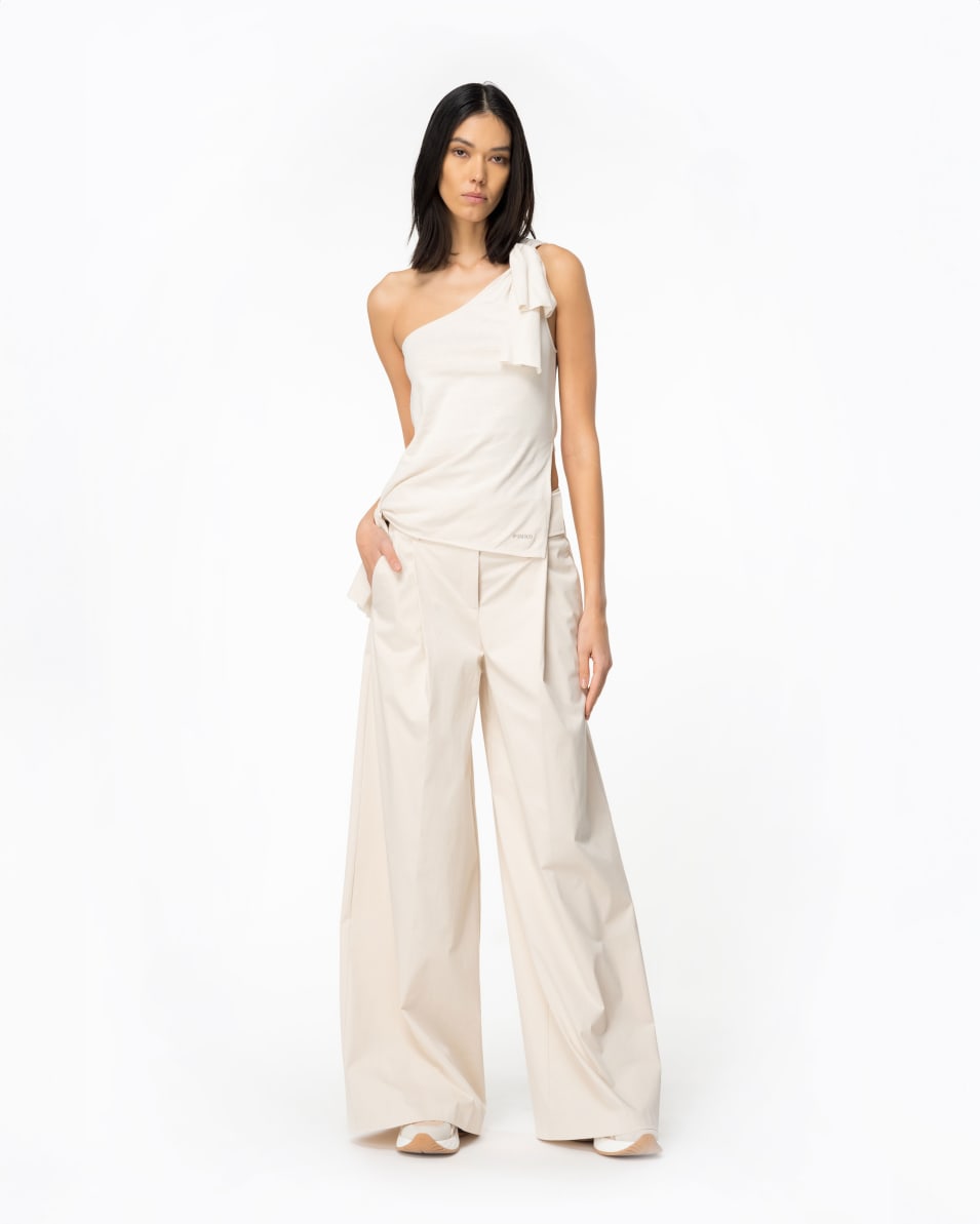 Pinko One-Shoulder-Top Baumwolle und Leinen Meist gekauft