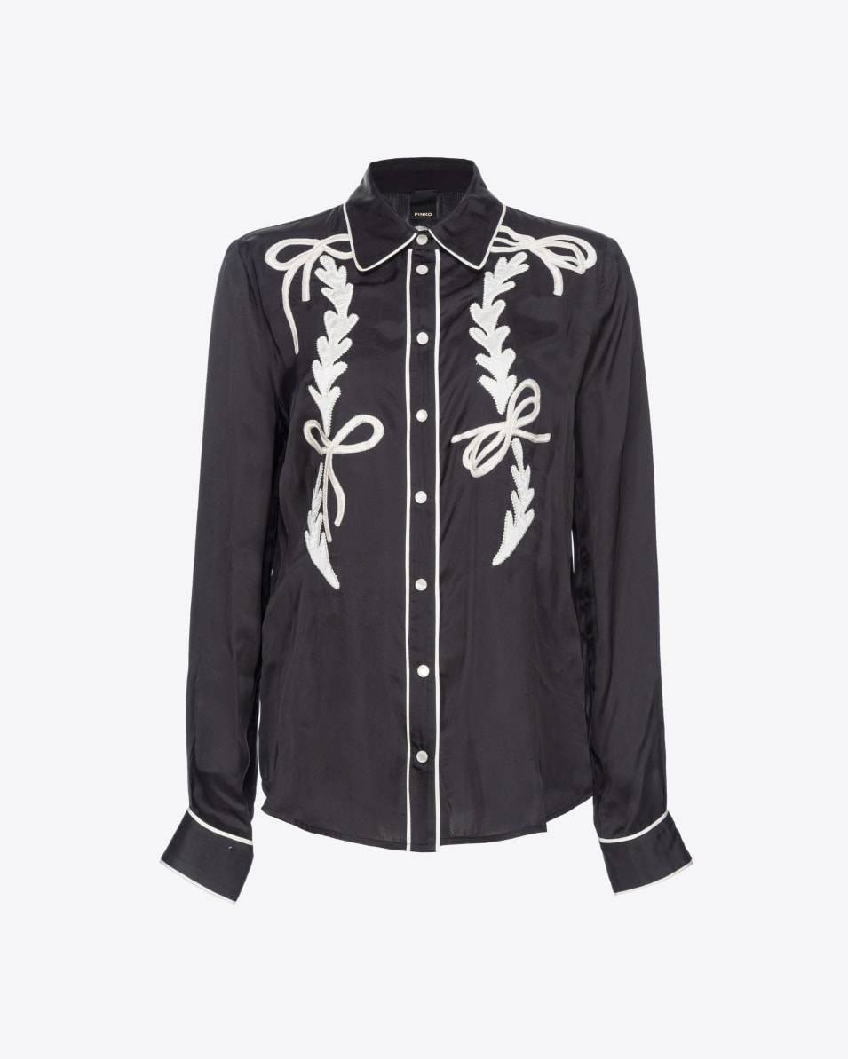 Pinko Satinbluse Rodeo-Stickerei Limitierter Zeitrabatt