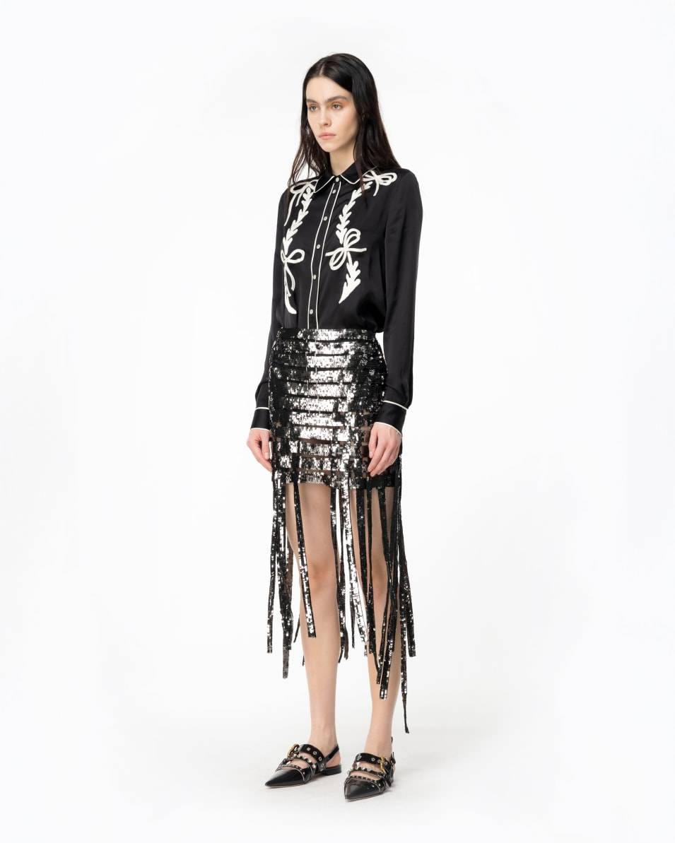 Pinko Satinbluse Rodeo-Stickerei Limitierter Zeitrabatt