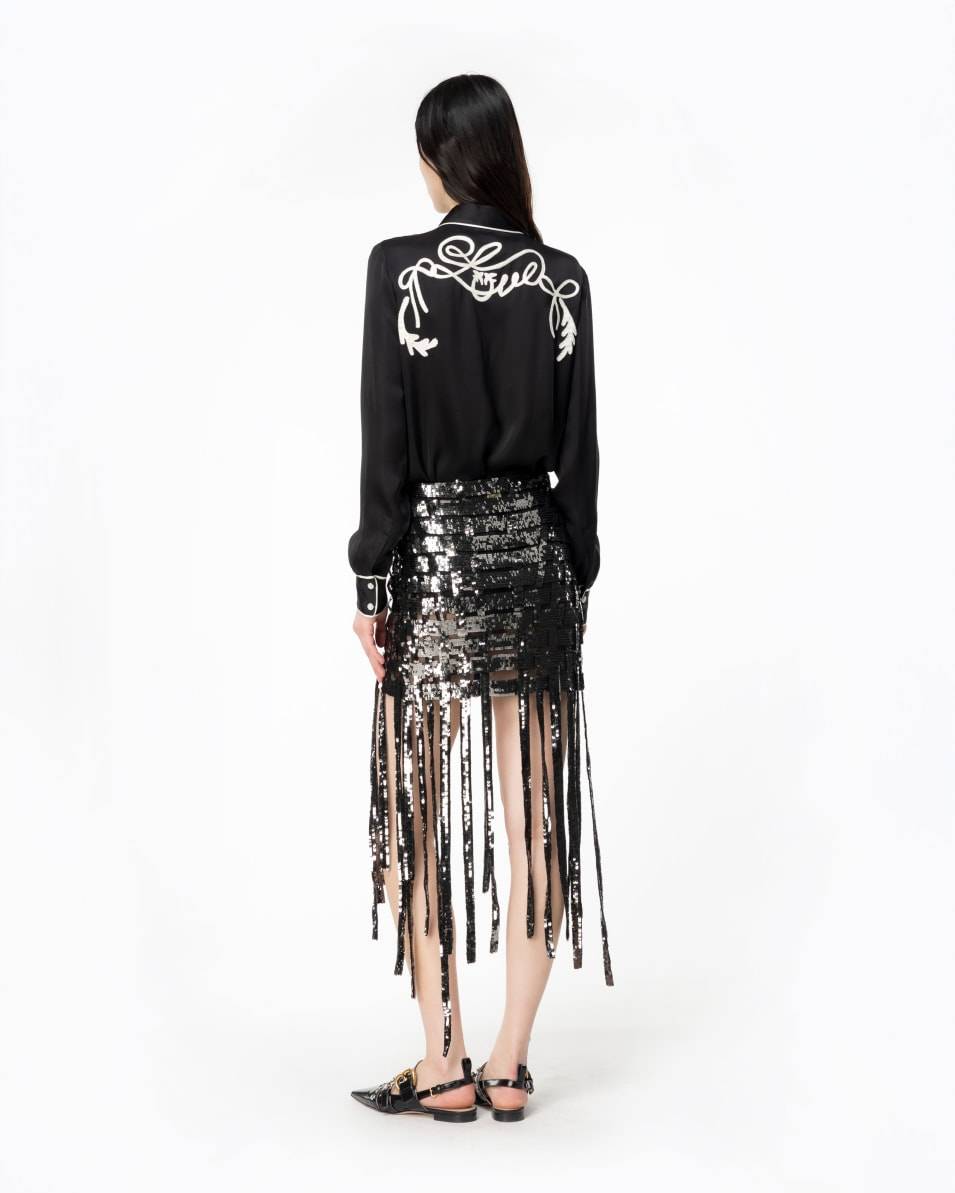 Pinko Satinbluse Rodeo-Stickerei Limitierter Zeitrabatt