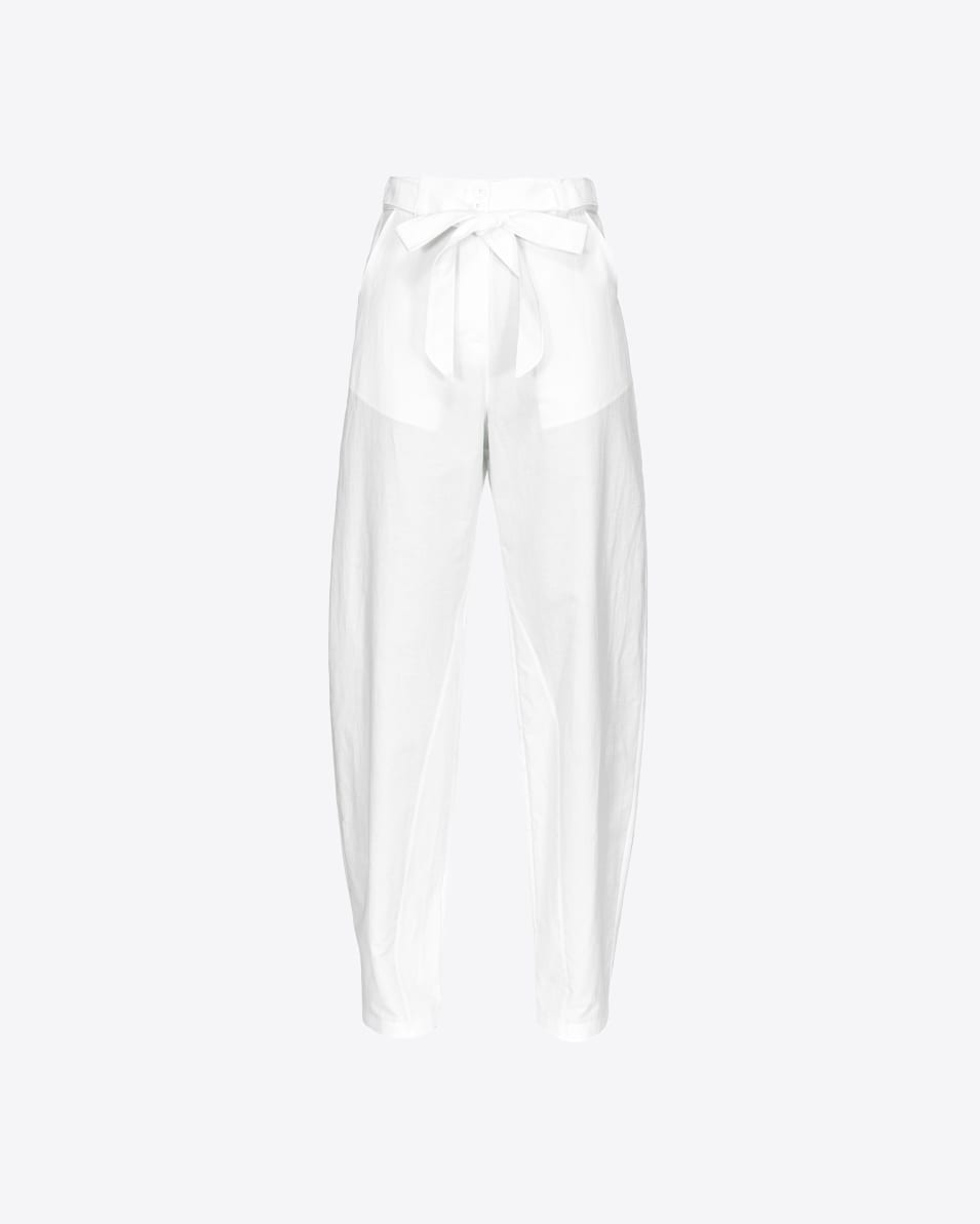 Pinko Hose Barrel Leg aus Leinen mit Schleife Fabrikpreis