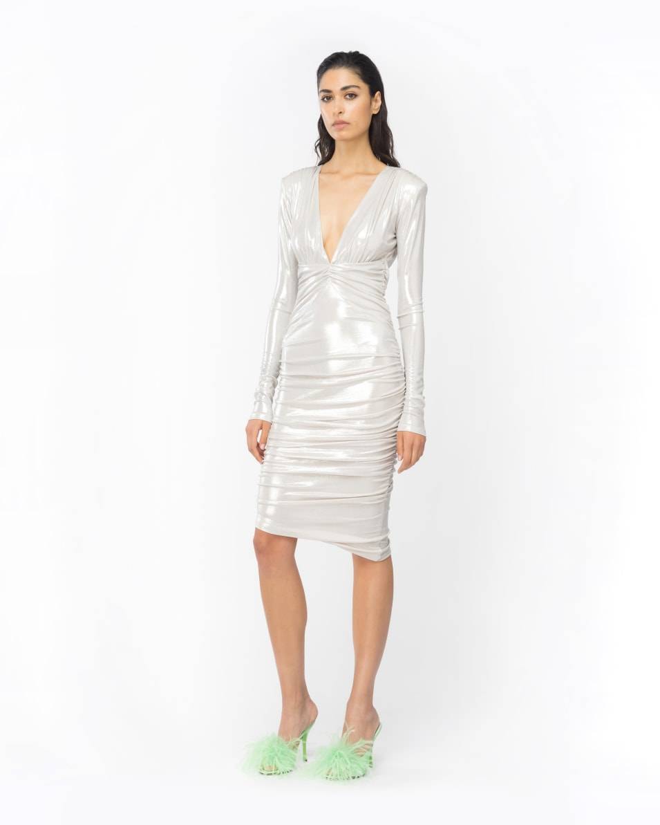 Pinko Longuette-Kleid aus Metallic-Jersey Sonderangebot