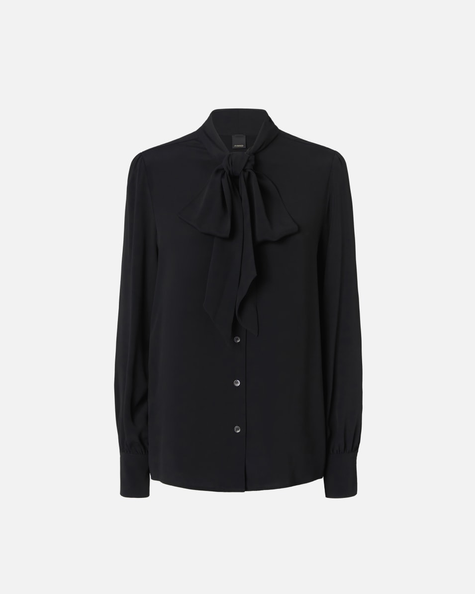 Pinko Bluse aus Seidenmischgewebe mit Schleife Großer Ausverkauf