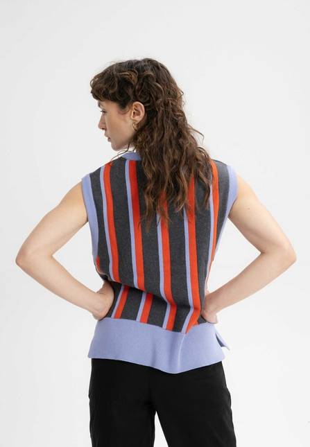 Melawear Damen Jacquard Strick Pullunder JAMUNA Versandkostenfrei