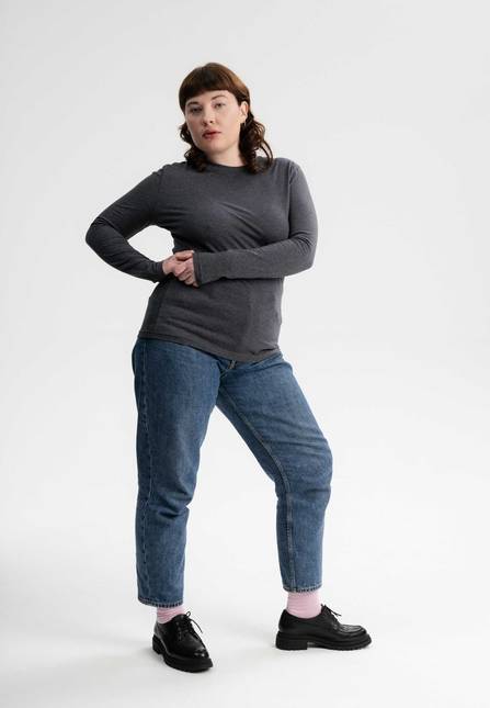 Melawear Damen Basic Langarmshirt DHIVYA Neueste Stile