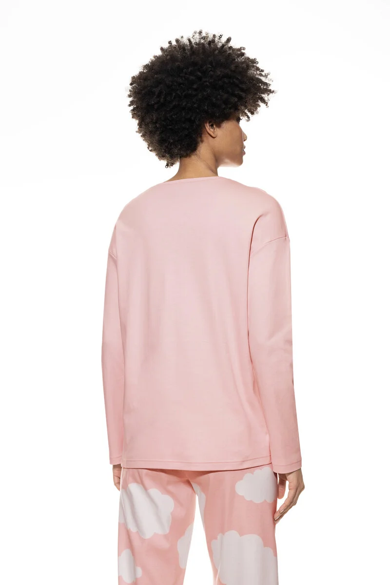 Merxx Pyjama Shirt langarm Serie Clouds Neueste Stile