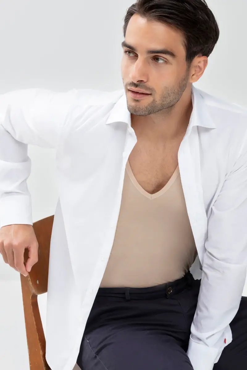 Merxx Das Drunterhemd - V-Neck | Slim fit Serie Dry Cotton Functional Jubiläumsangebot