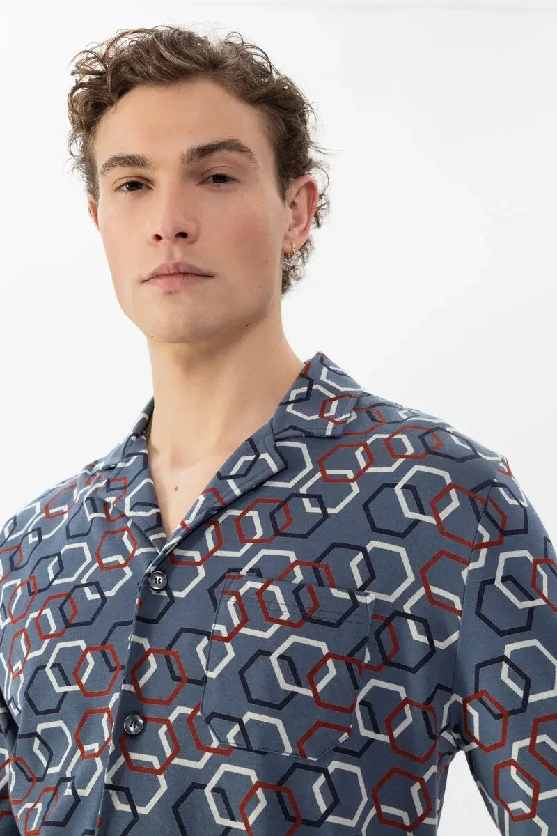 Merxx Langer Pyjama Serie Hexagon Mix Neuheiten