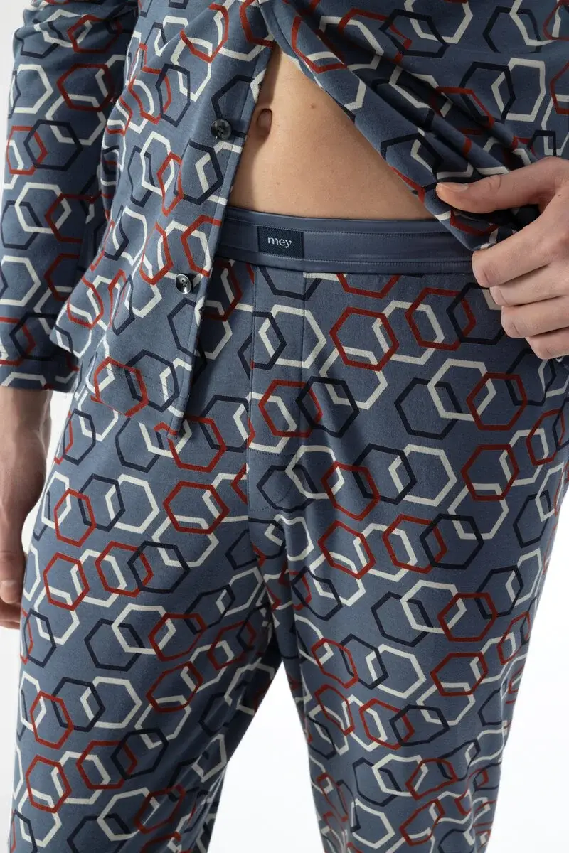 Merxx Langer Pyjama Serie Hexagon Mix Neuheiten