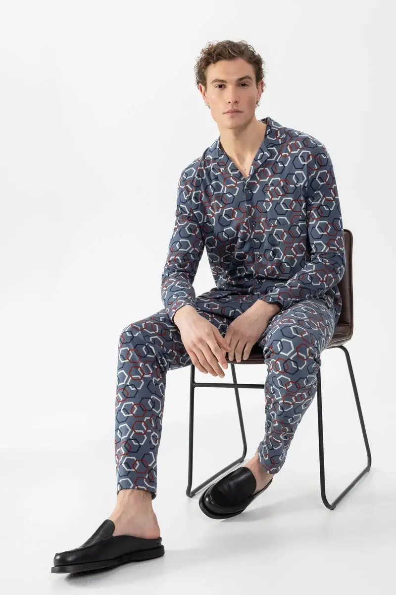 Merxx Langer Pyjama Serie Hexagon Mix Neuheiten