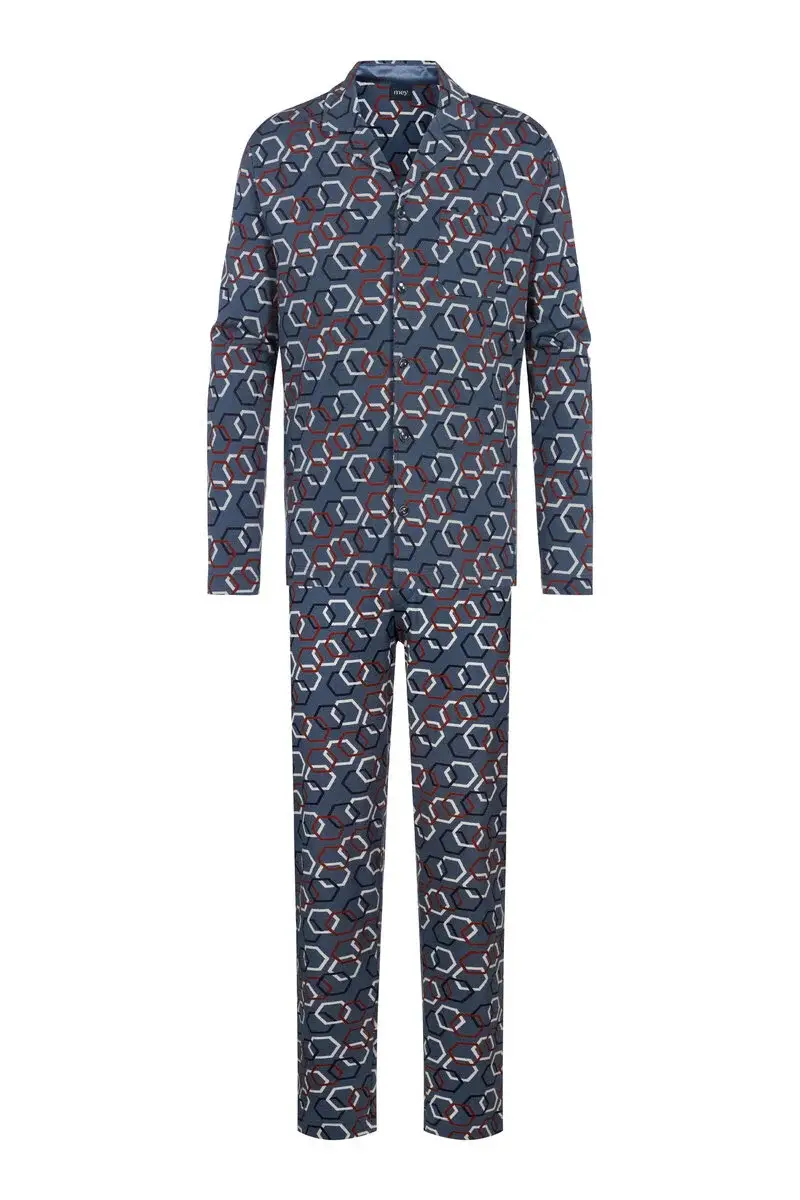 Merxx Langer Pyjama Serie Hexagon Mix Neuheiten