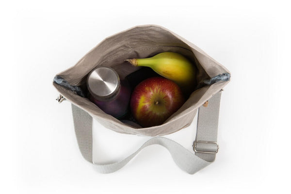 Papero PAPERO Lunchbag Handtasche aus Papier RACOON Pausenbrot vegan nachhaltig zollfrei