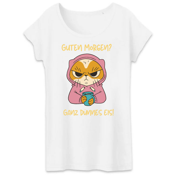 Papero T-SHIRT - BIO- Cat Guten Morgen, dünnes Eis - Damen Sonderangebot