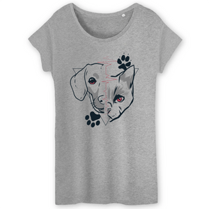 Papero T-Shirt - BIO- Dog + Cat Heartbeat - Damen Begrenztes Angebot