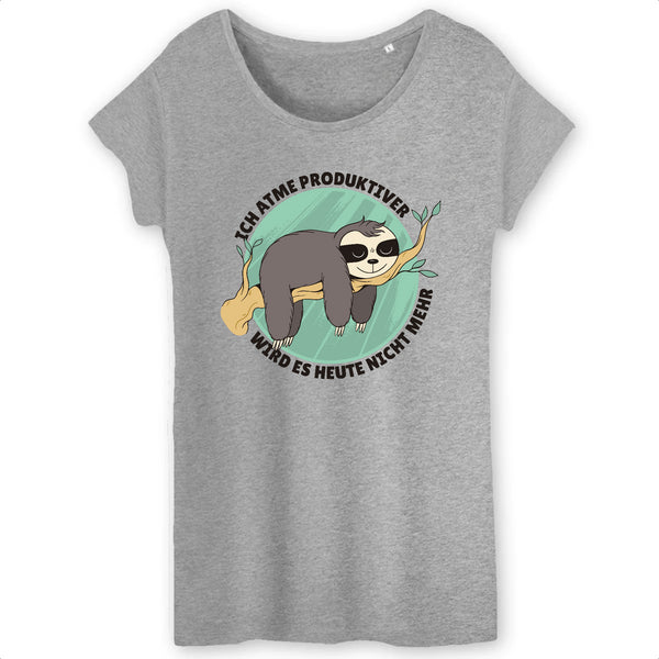 Papero T-SHIRT - BIO- Sloth Ich Atme produktiver - Damen Bis zu 50% Rabatt