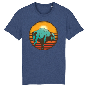 Papero T-Shirt - BIO- vintage-sunset-bison - Herren Kostenloser Versand international