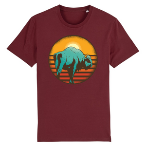 Papero T-Shirt - BIO- vintage-sunset-bison - Herren Kostenloser Versand international