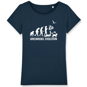 Papero T-Shirt- BIO - Greenrebel Evolution- Es ist Zeit für die grüne Rebellion- Damen 2025