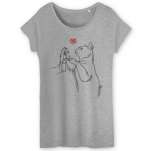 Papero T-Shirt- BIO- CAT LOVE- Damen Outlet